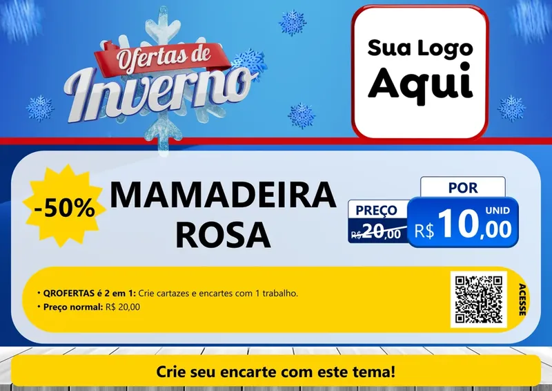Modelo de Cartaz para Cartaz A4 Horizontal com o tema Ofertas de Inverno para Bebês