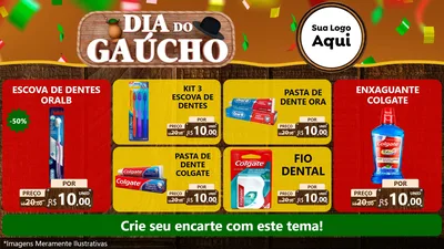 Modelo de TV para TV Horizontal com o tema Dia do Gaúcho para Higiene Pessoal