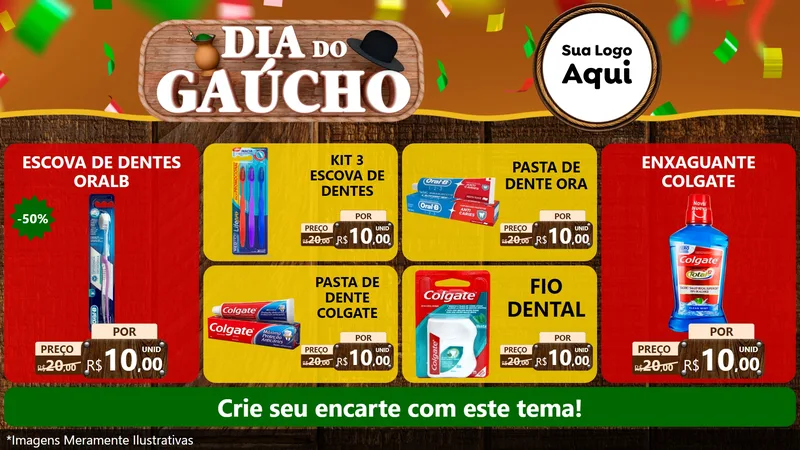 Modelo de TV para TV Horizontal com o tema Dia do Gaúcho para Higiene Pessoal