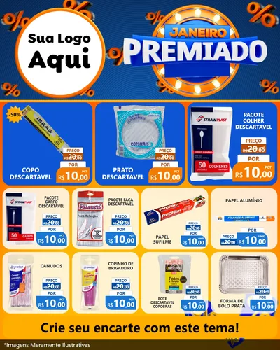 Modelo de Rede Social para Feed Instagram com o tema Janeiro Premiado para Embalagens