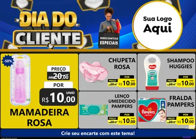 Modelo de Encarte para Encarte A4 Horizontal com o tema Dia Do Cliente para Bebês