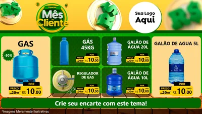 Modelo de TV para TV Horizontal com o tema Especial Mês do Cliente para Água e gás