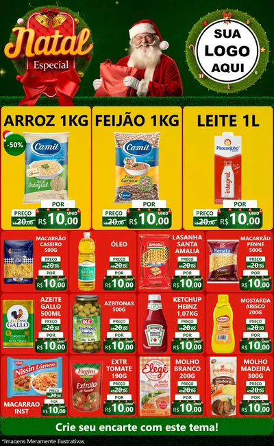 Modelo de Encarte para Encarte Grande com o tema Natal Especial para Supermercado