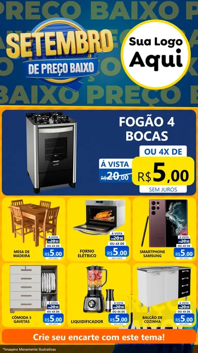 Modelo de Rede Social para Stories com o tema Setembro De Preço Baixo para Móveis e Eletro