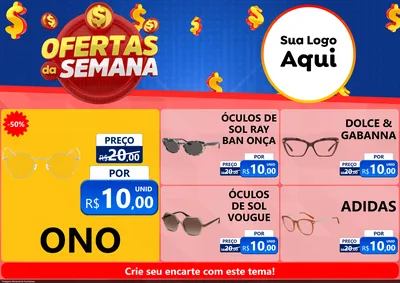 Modelo de Encarte para Encarte A4 Horizontal com o tema Ofertas Da Semana para Óticas