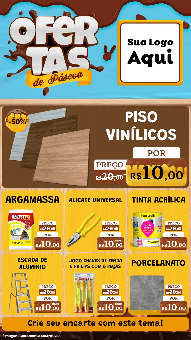Modelo de Rede Social para Stories com o tema Ofertas de Páscoa para Material para Construção