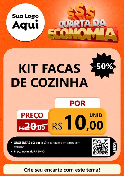 Modelo de Cartaz para Cartaz A4 Vertical com o tema Quarta da Economia para Utilidades Domésticas