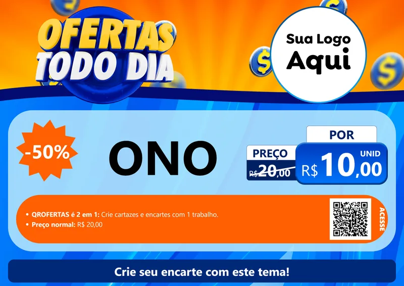 Modelo de Cartaz para Cartaz A4 Horizontal com o tema Ofertas Todo Dia para Óticas
