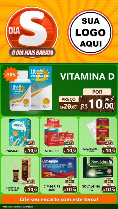 Modelo de Rede Social para Stories com o tema Dia S - O Dia Mais Barato para Farmácia