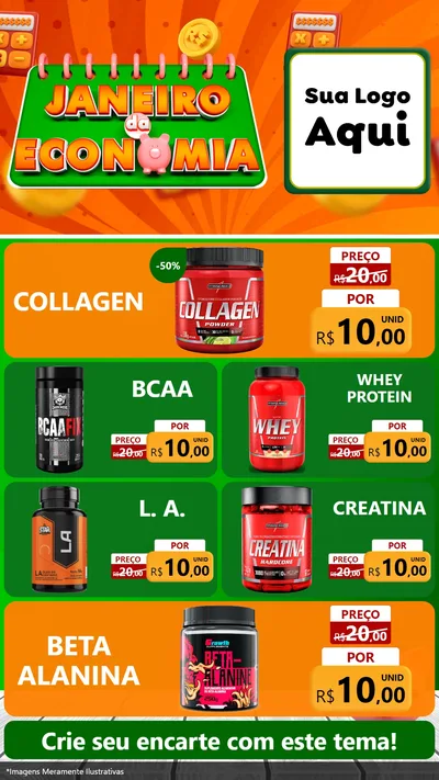 Modelo de TV para TV Vertical com o tema Janeiro da Economia para Suplementos alimentares