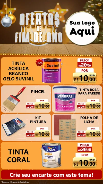 Modelo de TV para TV Vertical com o tema Ofertas de Fim de Ano para Tintas e Ferramentas