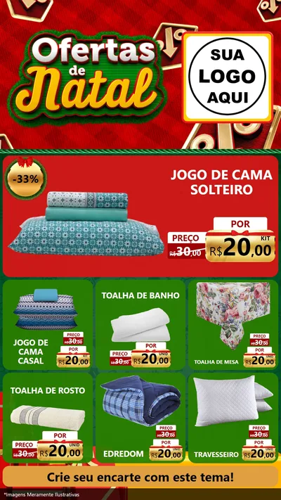 Modelo de Rede Social para Stories com o tema Ofertas de Natal para Cama, Mesa e Banho