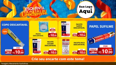 Modelo de TV para TV Horizontal com o tema Esquenta de Carnaval para Embalagens