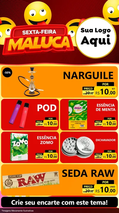 Modelo de TV para TV Vertical com o tema Sexta-feira Maluca para Tabacaria