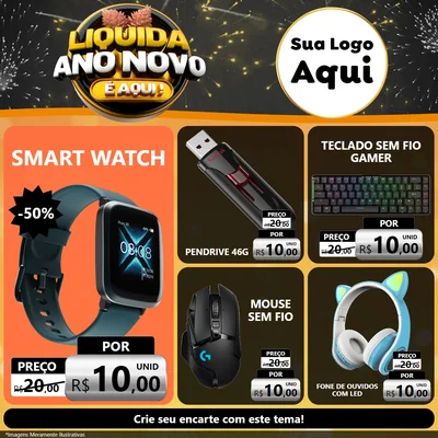 Modelo de Rede Social para Feed Facebook com o tema Liquida Ano Novo É Aqui! para Informática