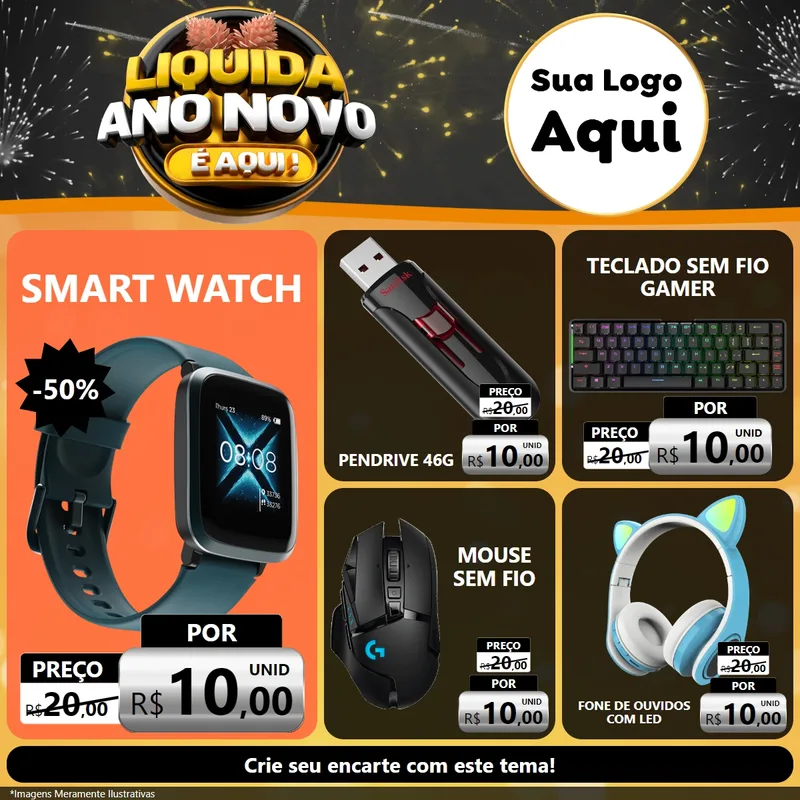 Modelo de Rede Social para Feed Facebook com o tema Liquida Ano Novo É Aqui! para Informática