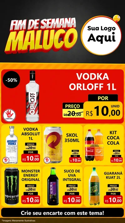 Modelo de Rede Social para Stories com o tema Final de Semana Maluco para Distribuidora de bebidas