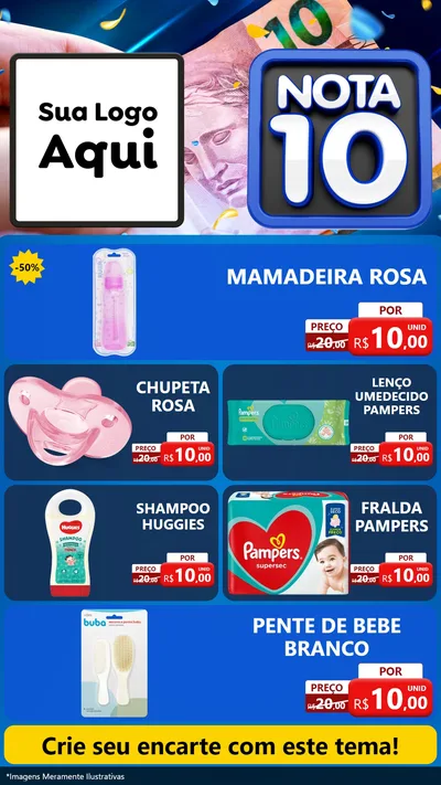 Modelo de TV para TV Vertical com o tema Nota 10 para Bebês