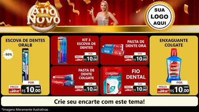 Modelo de TV para TV Horizontal com o tema Super Ano Novo para Higiene Pessoal