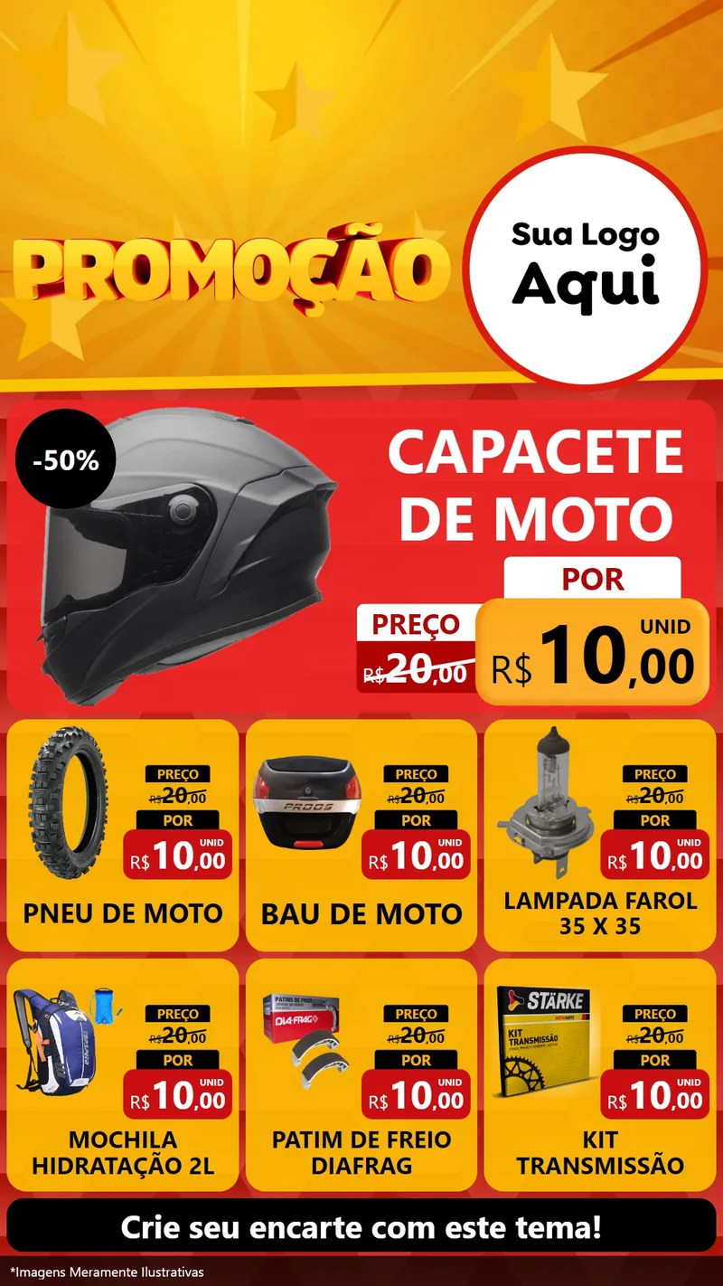 Modelo de Rede Social para Stories com o tema Promoção para Moto peças