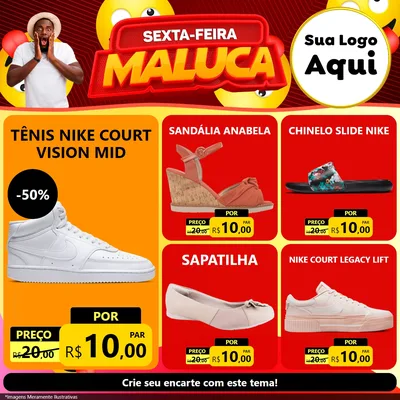 Modelo de Rede Social para Feed Facebook com o tema Sexta-feira Maluca para Calçados
