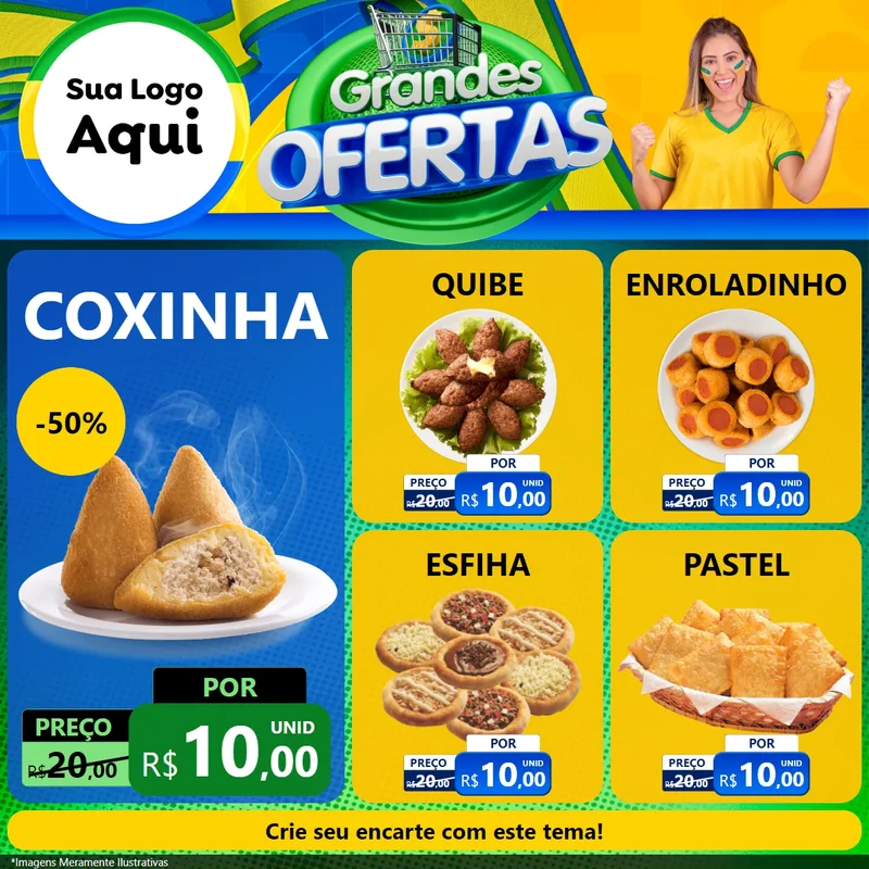 Modelo de Rede Social para Feed Facebook com o tema Grandes Ofertas para Salgadaria