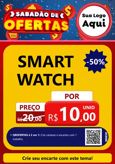 Modelo de Cartaz para Cartaz A4 Vertical com o tema Sabadão de Ofertas para Informática