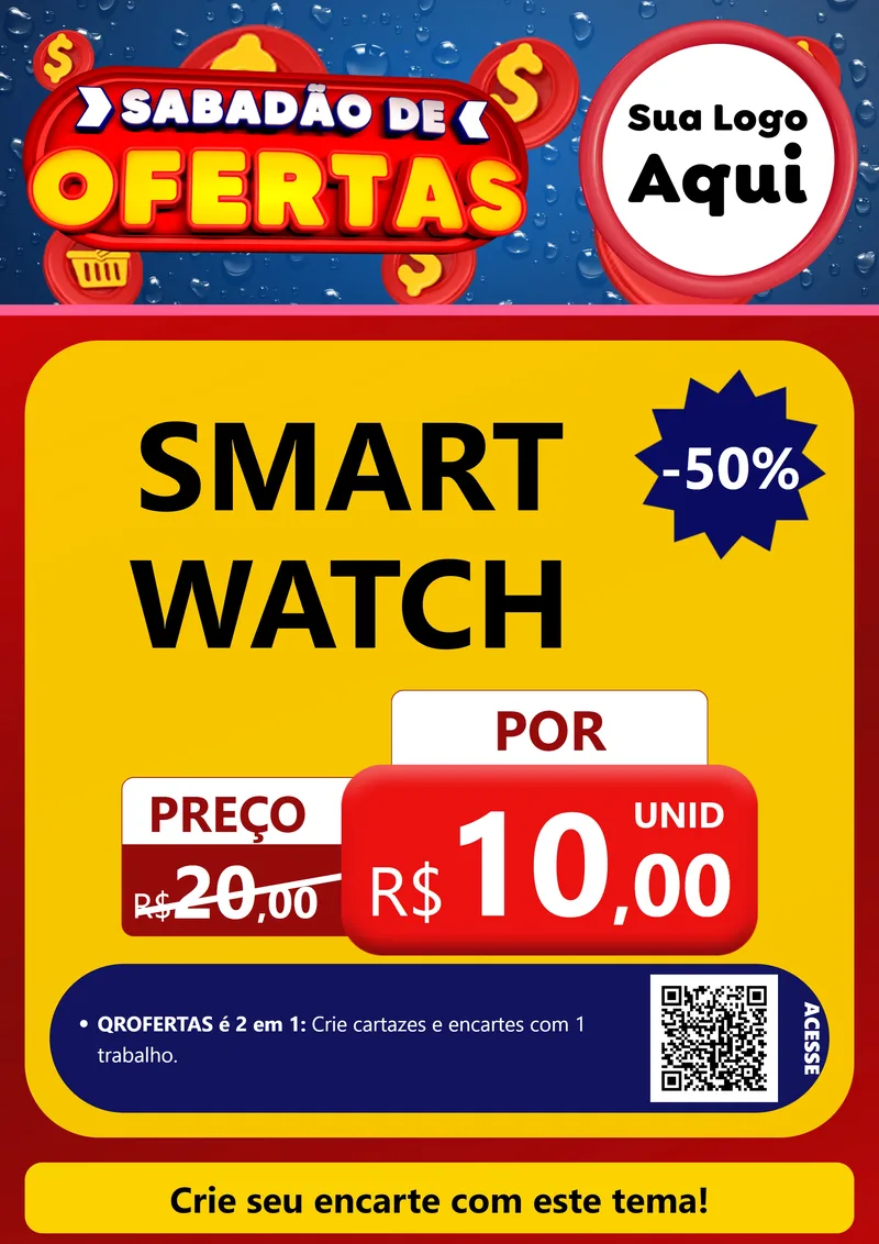 Modelo de Cartaz para Cartaz A4 Vertical com o tema Sabadão de Ofertas para Informática