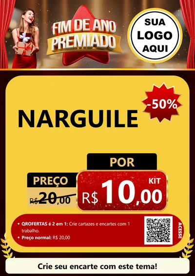 Modelo de Cartaz para Cartaz A4 Vertical com o tema Fim de Ano Premiado para Tabacaria