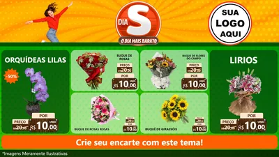 Modelo de TV para TV Horizontal com o tema Dia S - O Dia Mais Barato para Floricultura e jardim