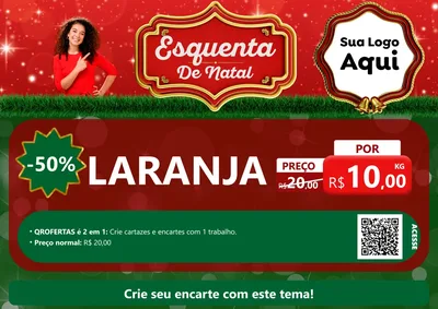 Modelo de Cartaz para Cartaz A4 Horizontal com o tema Esquenta de Natal para Hortifrúti