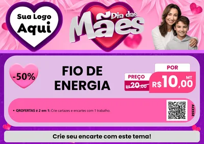 Modelo de Cartaz para Cartaz A4 Horizontal com o tema Dia das Mães para Materiais Elétricos