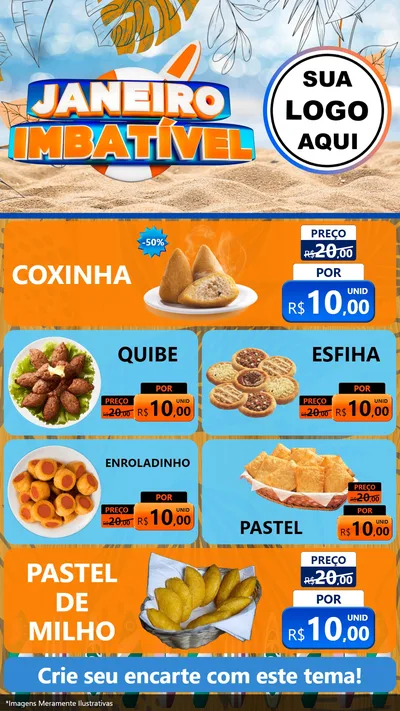Modelo de TV para TV Vertical com o tema Janeiro Imbatível para Salgadaria