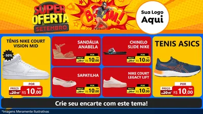 Modelo de TV para TV Horizontal com o tema Super Oferta Setembro para Calçados