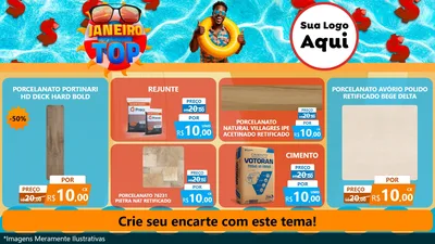 Modelo de TV para TV Horizontal com o tema Janeiro Top para Pisos e revestimentos