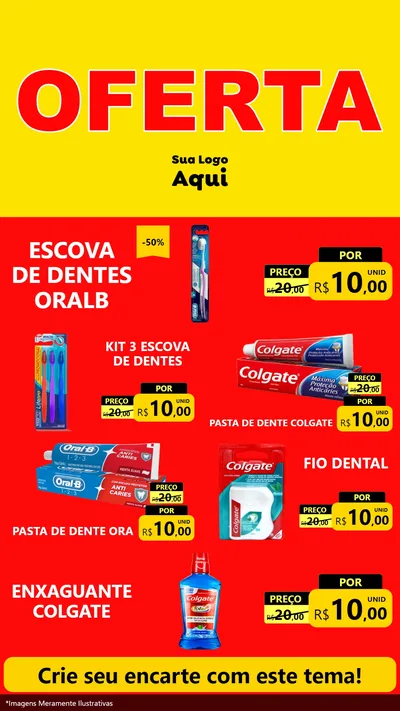 Modelo de TV para TV Vertical com o tema OFERTA - Vermelho Cartaz para Higiene Pessoal