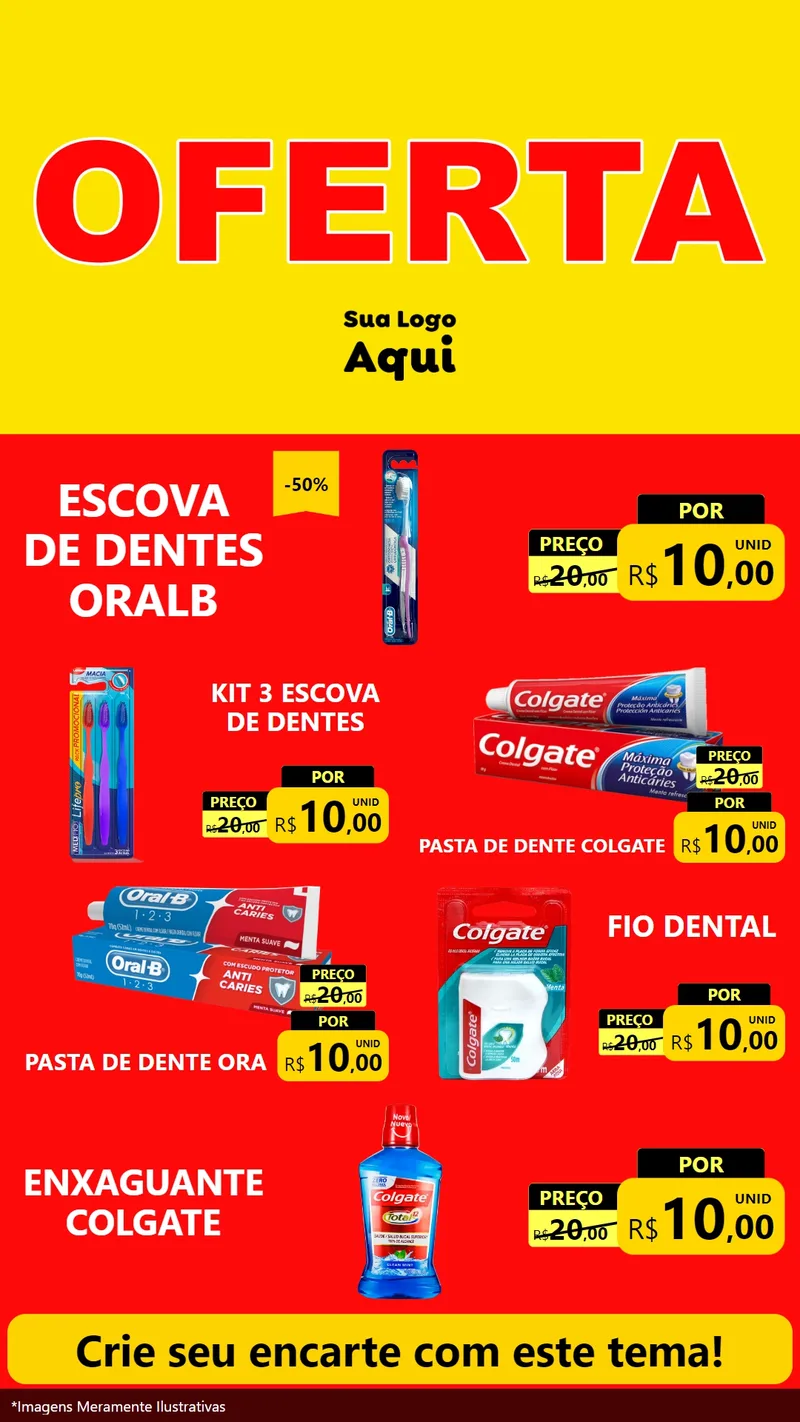 Modelo de TV para TV Vertical com o tema OFERTA - Vermelho Cartaz para Higiene Pessoal