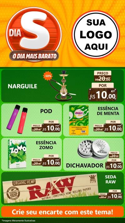 Modelo de TV para TV Vertical com o tema Dia S - O Dia Mais Barato para Tabacaria