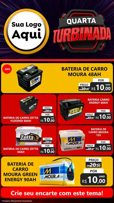 Modelo de TV para TV Vertical com o tema Quarta Turbinada para Baterias Elétricas