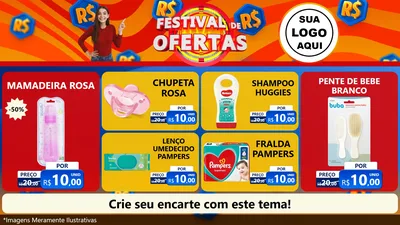 Modelo de TV para TV Horizontal com o tema Festival de Ofertas para Bebês