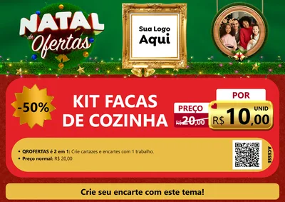 Modelo de Cartaz para Cartaz A4 Horizontal com o tema Natal de Ofertas para Utilidades Domésticas
