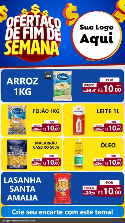Modelo de TV para TV Vertical com o tema Ofertaço de Fim de Semana para Supermercado