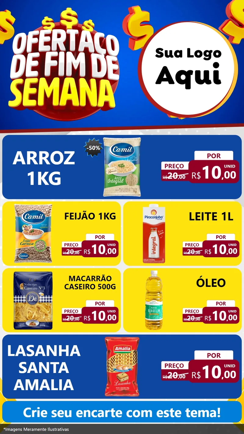 Modelo de TV para TV Vertical com o tema Ofertaço de Fim de Semana para Supermercado
