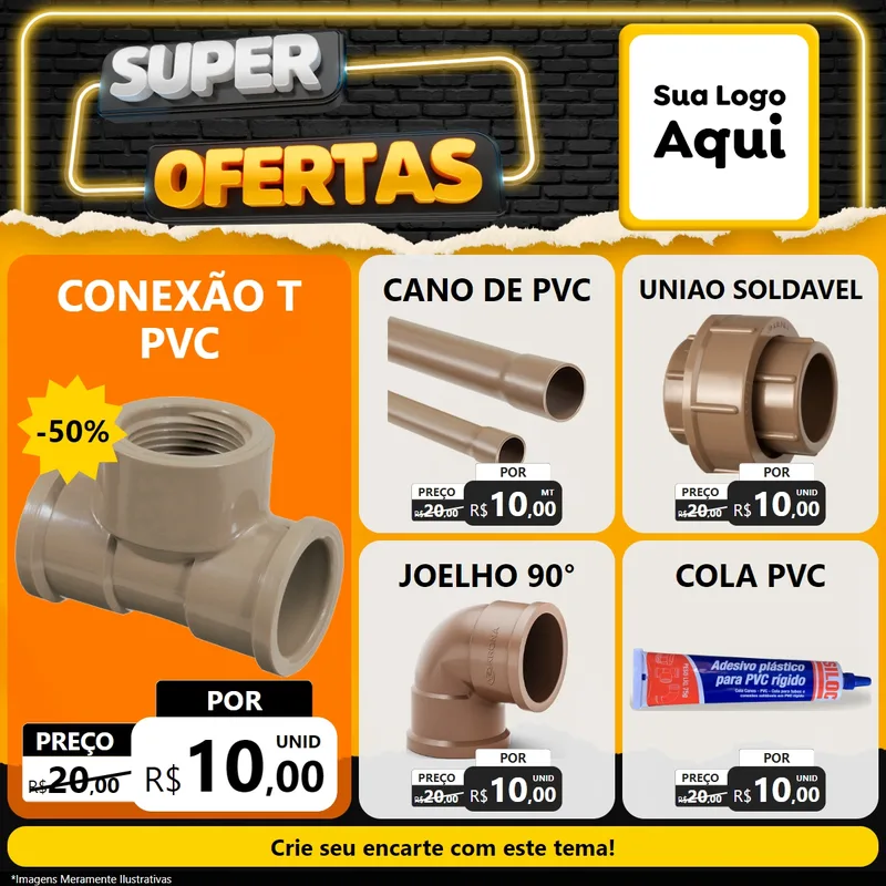 Modelo de Rede Social para Feed Facebook com o tema Super Ofertas para Tubos e conexões