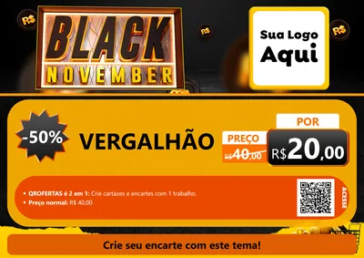 Modelo de Cartaz para Cartaz A4 Horizontal com o tema Black November para Ferragens