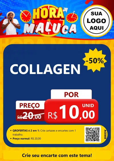 Modelo de Cartaz para Cartaz A4 Vertical com o tema Hora Maluca para Suplementos alimentares