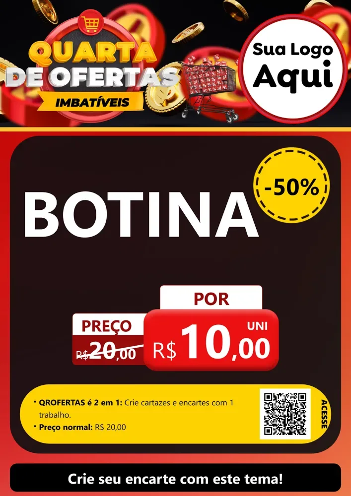 Modelo de Cartaz para Cartaz A4 Vertical com o tema Quarta de Ofertas Imbatíveis para Agropecuária