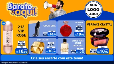 Modelo de TV para TV Horizontal com o tema Barato é aqui para Perfumes