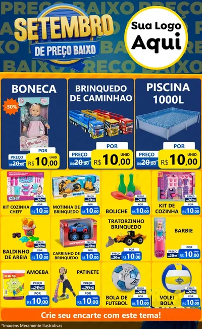 Modelo de Encarte para Encarte Grande com o tema Setembro De Preço Baixo para Brinquedos