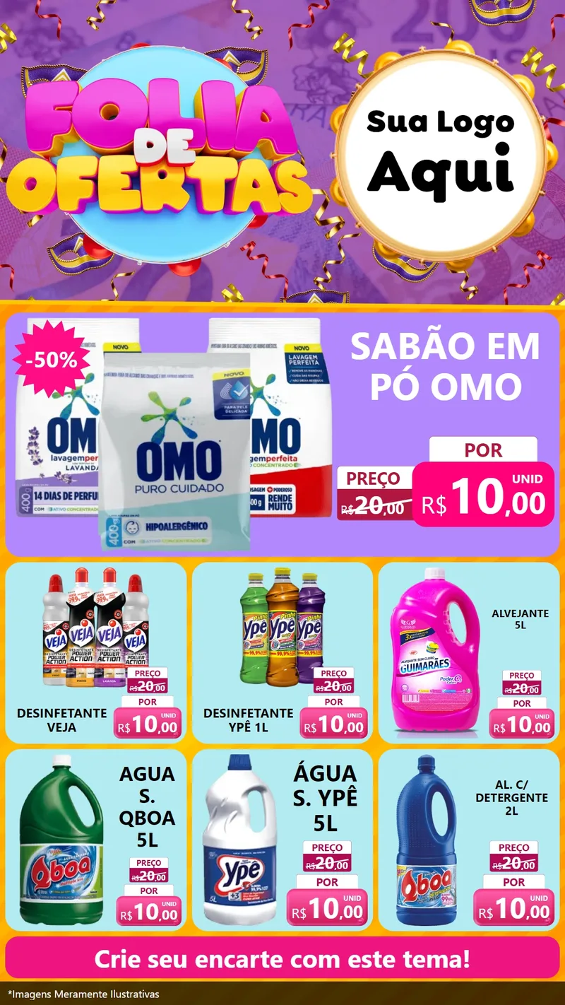 Modelo de Rede Social para Stories com o tema Folia de Ofertas para Produtos de Limpeza